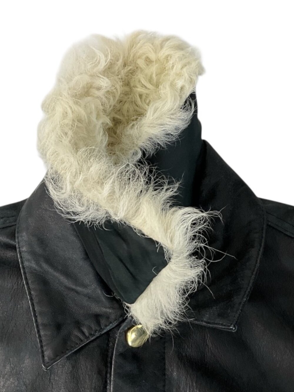 Derek Lam 10 Crosby Shearling Collar Leather Jacket 4 Indigo - Picture 8 of 15
